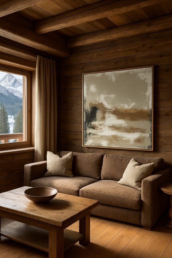 Timeless Earth Serenity Abstract Art – Modern Neutral Textured Canvas Painting - 32"