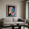 Expressive Duo Contemporary Art – Emotional Bond Modern Wall Canvas - 25"