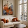 Bold Burnt Orange Abstract Art – Contemporary Powerful Textured Modern Canvas Painting - 32"