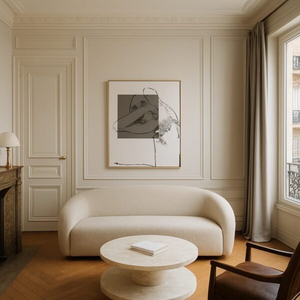 Abstract Graffiti Line Figure Art – Urban Contemporary 20x25” Canvas Painting