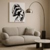 Expressive Graffiti Figure Art – Modern Black Ink 20x25” Canvas Painting