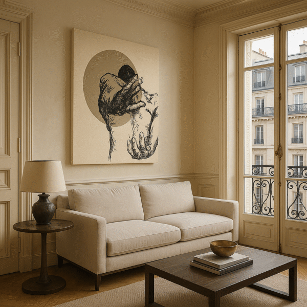 back man design 2 Powerful Graffiti Figure Art – Urban Contemporary 20x25” Canvas Painting by Sars