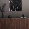 Bold Black Brush Stroke Art – Modern Abstract Minimalist Wall Art - 27"