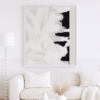 black and white Powerful Contrast Harmony Abstract Art – Modern Black and White Canvas - 32"