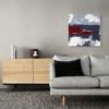 Abstract Navy and Burgundy Wall Art – Modern Minimalist Textured Painting for Contemporary Interiorss