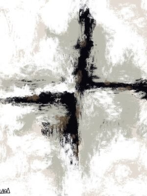 Powerful Crossline Essence Abstract Art – Modern Black and White Textured Canvas Painting Wall Artwork Powerful Crossline Essence Abstract Art – Modern Black and White Textured Canvas Painting featuring bold black crosslines over a textured modern white background.