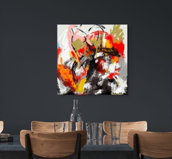 Red and Black Modern Abstract Painting – Bold Contemporary Art