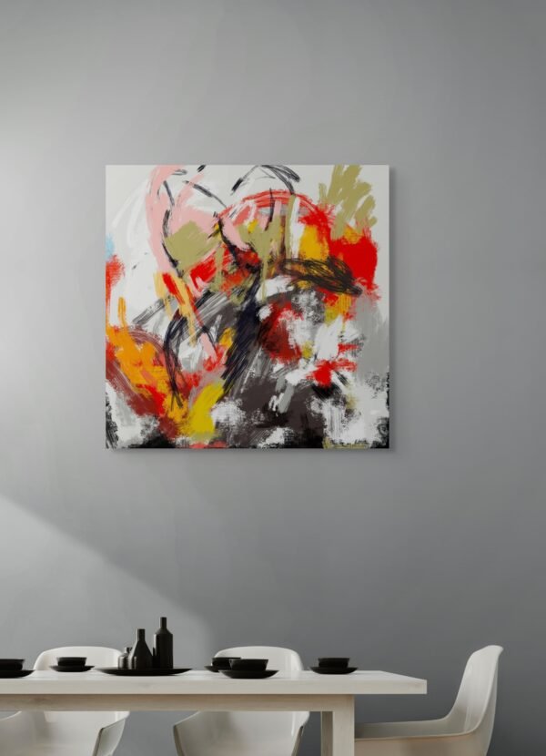 Red and Black Modern Abstract Painting – Bold Contemporary Art