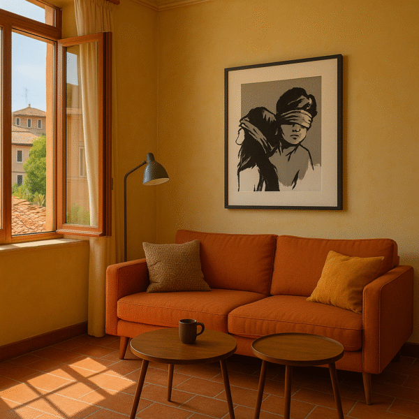 Contemporary Graffiti Couple Art – Stunning bold Blindfolded Portrait 20x25 by Sarv