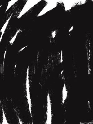 Bold black brush stroke art with textured sweeping marks on a white background, modern minimalist wall decor.