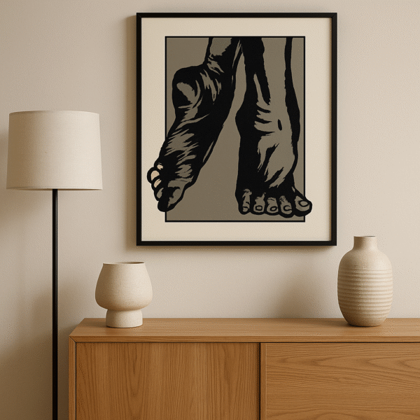 Urban Graffiti Style Art – Contemporary Feet Illustration Wall Decor 25"x 20"