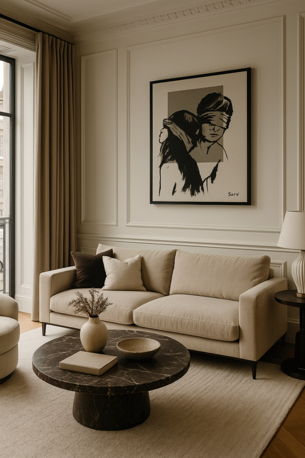 Contemporary Graffiti Couple Art – Stunning bold Blindfolded Portrait 20x25 by Sarv