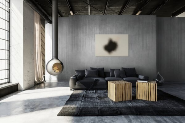 Black Brush Splash – Modern Abstract Wall Art for Contemporary Interiors