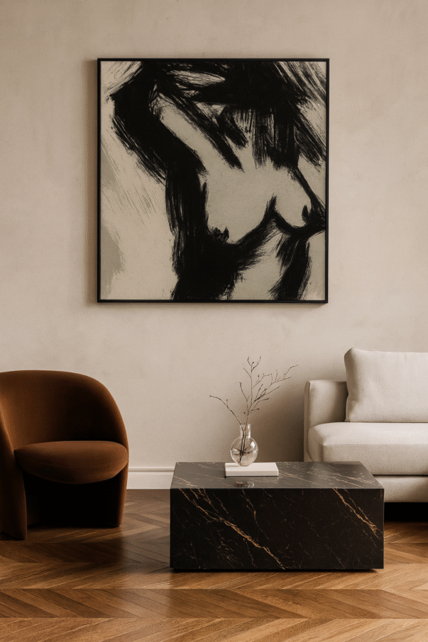 Minimalist Nude Abstract Art – Powerful Impact Modern Canvas - 25"