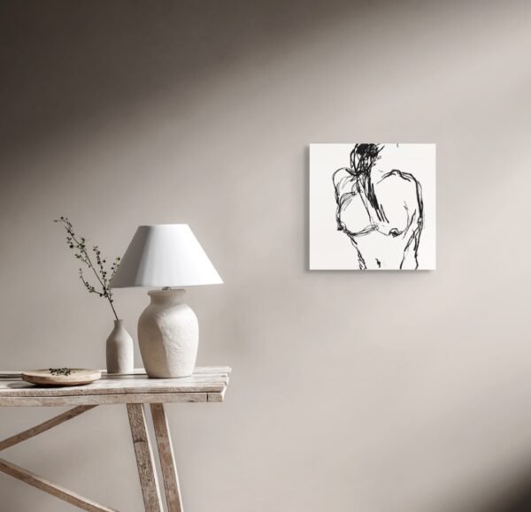 Abstract Nude Line Art Wall Art - Contemporary Black Ink Figure - Top 1