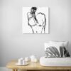 Abstract Nude Line Art Wall Art - Contemporary Black Ink Figure - Top 1