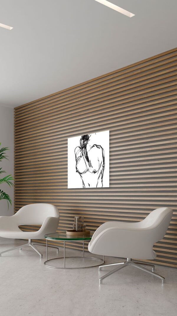 Abstract Nude Line Art Wall Art - Contemporary Black Ink Figure - Top 1