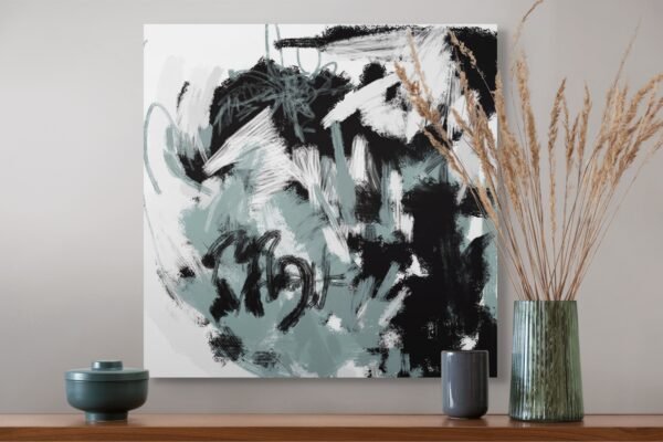 Sage Green & Black Abstract Wall Art – Bestselling Modern Home Decor - Top 1