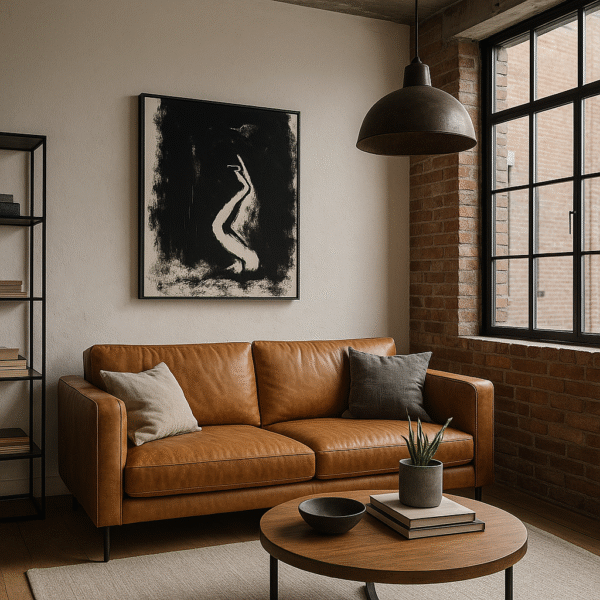 siluette 2 Expressive Nude Silhouette Art – Black Ink Style 25x20” Canvas Painting