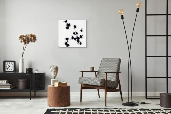 Abstract Ink Splatter Art – Modern Black Paint Splash Wall Art -Top 1
