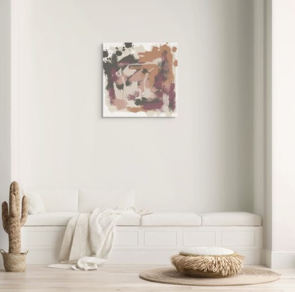 Terracotta and Mauve Abstract Wall Art – Powerful Modern Textured Contemporary Decor - 27"