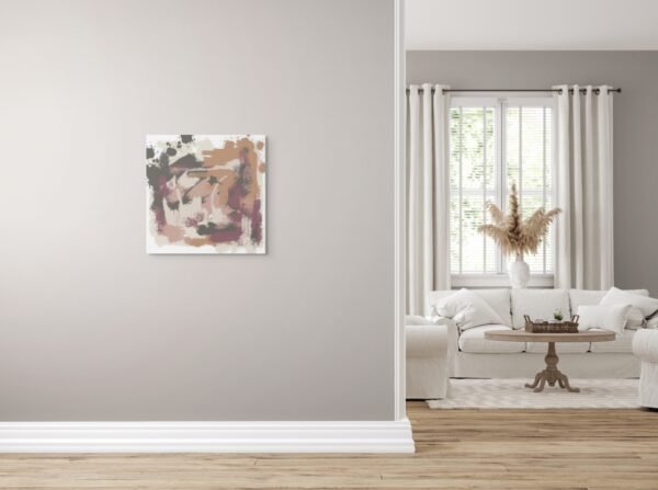 Terracotta and Mauve Abstract Wall Art – Powerful Modern Textured Contemporary Decor - 27"