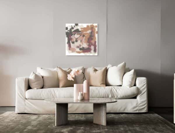 Terracotta and Mauve Abstract Wall Art – Powerful Modern Textured Contemporary Decor - 27"