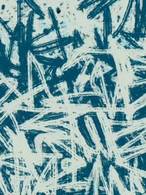 Powerful blue energy abstract art on a luxury modern textured canvas with bold blue and white strokes, contemporary abstract painting for modern interiors.