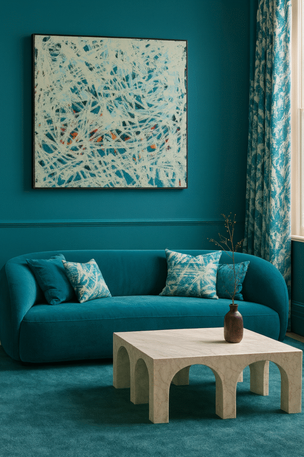 Powerful Arctic Motion Abstract Art – Modern Textured Blue and White Canvas Painting - 32"