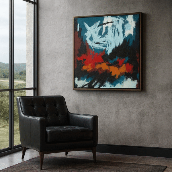 Emotional Blaze Abstract Art – Bold Contemporary Wall Canvas - 32"