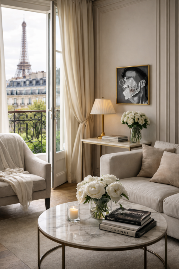 Contemporary Abstract Portrait in Black and White – Luxury Modern Wall Art