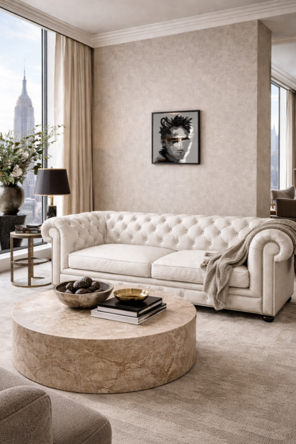 white chester Black and White Abstract Portrait – Contemporary Wall Art Painting - 25"