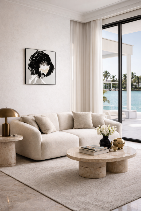 Modern Abstract Woman Portrait – Black and White Contemporary Canvas Art