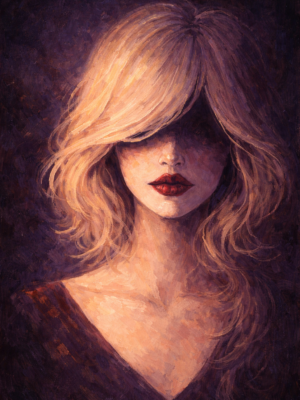 Large Plum Minimal Muse Canvas – Modern Luxury Teen Statement Art - #19L