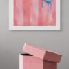 Modern Pink Pop Summer Canvas Wall Art – Blue Bikini Top on Pink Textured Background - #2E