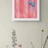 Modern Pink Pop Summer Canvas Wall Art – Blue Bikini Top on Pink Textured Background - #2E