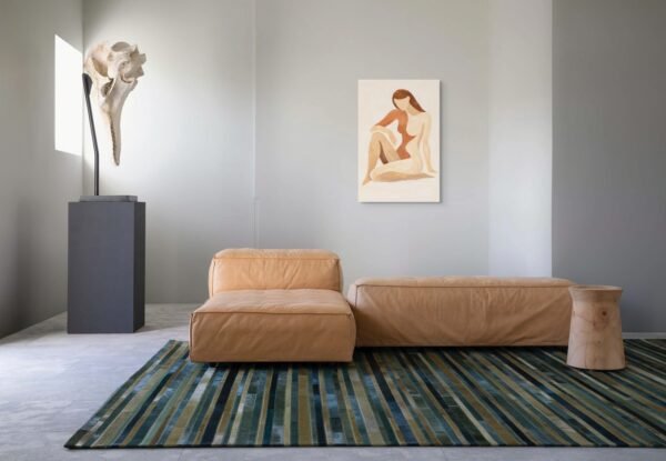 brown_nude_5 Modern Minimal Nude Woman Wall Art – Warm Earth Tone Figurative Canvas - 30"