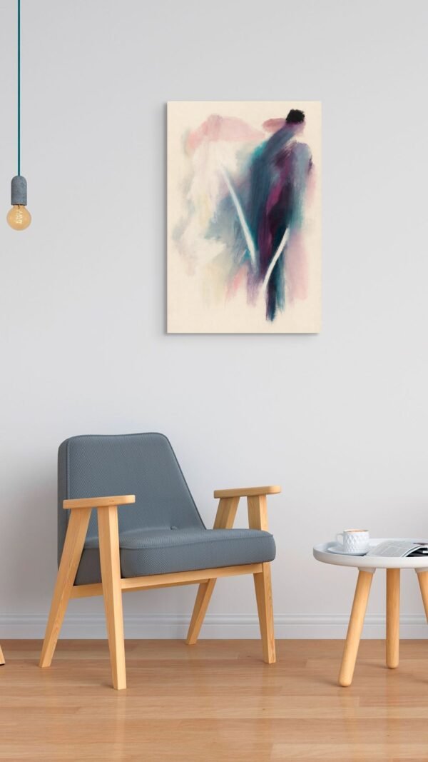 colori (2) Designer Abstract Wall Art – Modern Plum, Teal and Soft Pink Canvas -