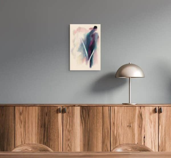 colori (3) Designer Abstract Wall Art – Modern Plum, Teal and Soft Pink Canvas -