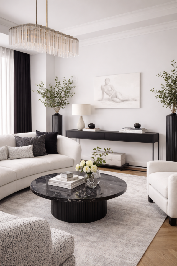 Minimalist Nude Woman Canvas – Elegant White Figurative Art - 24"