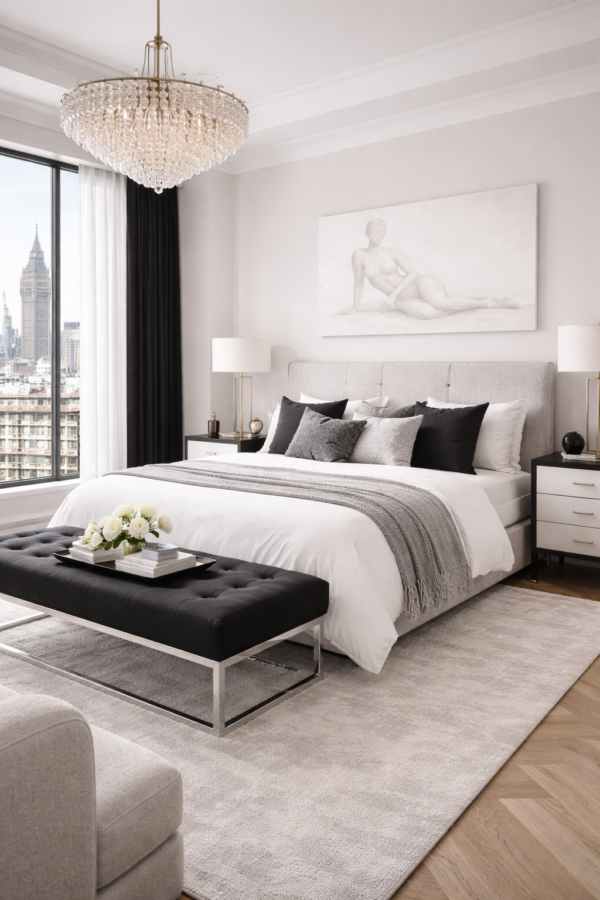 Minimalist Nude Woman Canvas – Elegant White Figurative Art - 24"