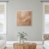 Modern Earth Tone Plaster Wall Art – Textured Abstract Canvas in Warm Beige and Terracotta - 40"