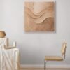 Modern Earth Tone Plaster Wall Art – Textured Abstract Canvas in Warm Beige and Terracotta - 40"