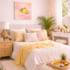 lemon sceen 1 Sweet Summer Lemon Canvas – Soft Pink and Yellow Teen Room Decor - #5E