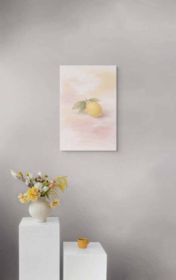 lemon_scene_22 Sweet Summer Lemon Canvas – Soft Pink and Yellow Teen Room Decor - #5E