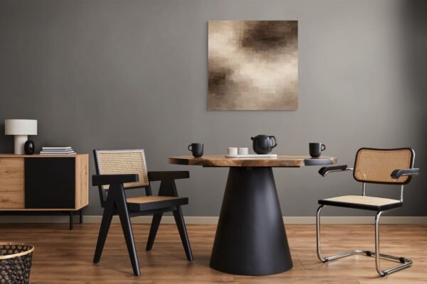 Mocha Mousse Palette Abstract Wall Art – Textured Neutral Canvas for Luxury Modern Interiors -32"