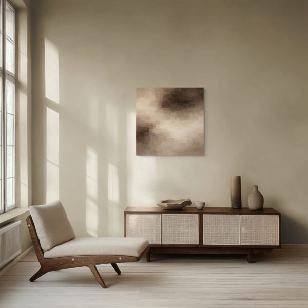 Mocha Mousse Palette Abstract Wall Art – Textured Neutral Canvas for Luxury Modern Interiors -32"