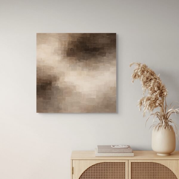 Mocha Mousse Palette Abstract Wall Art – Textured Neutral Canvas for Luxury Modern Interiors -32"