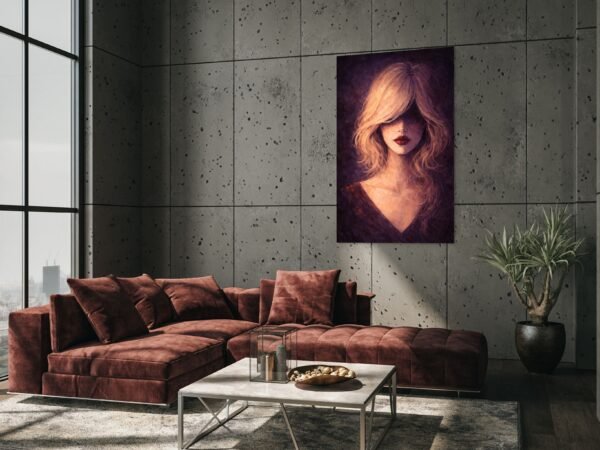 musa_vinaccia (1) Large Plum Minimal Muse Canvas – Modern Luxury Teen Statement Art - #19L