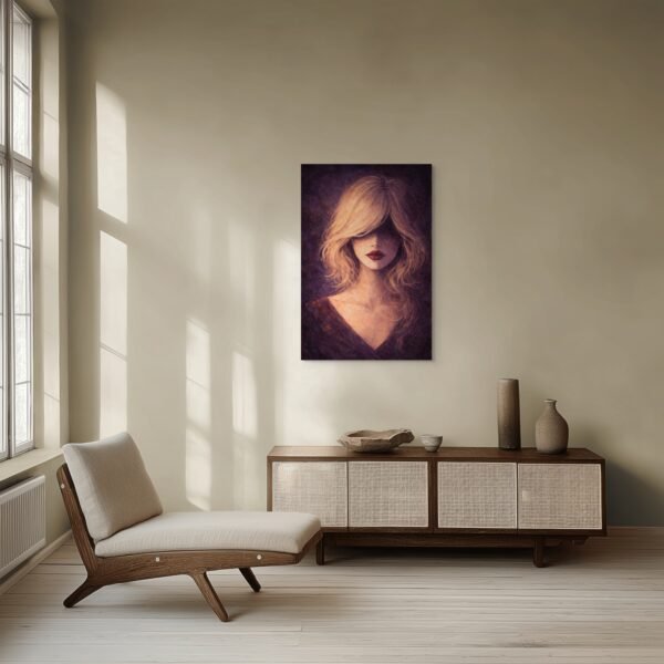 musa_vinaccia (2) Large Plum Minimal Muse Canvas – Modern Luxury Teen Statement Art - #19L